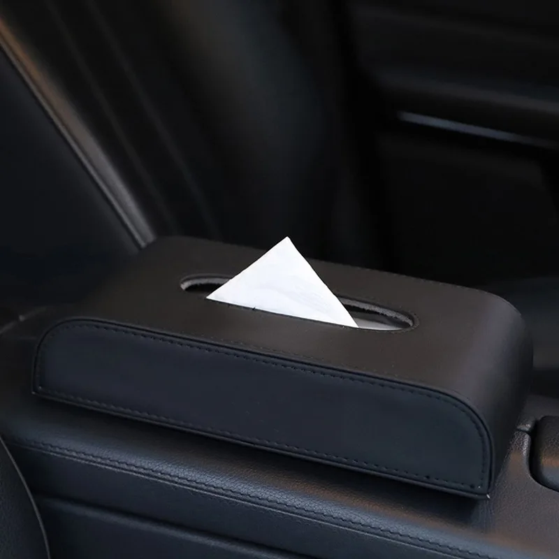 

Car tissue box seat type center console armrest box paper drawer leather high-grade car interior decoration products
