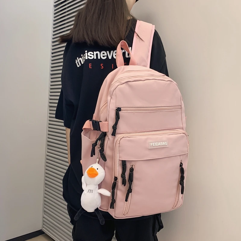 

2023 Backpack NEW Badge Rucksack Girls School Bag High Capacity Women Backpack Female Cute Leisure Travel Mochila