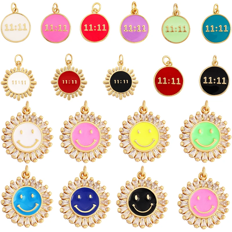 New Style Number Eleven Happy Face Round Charm Pendant,Fashion