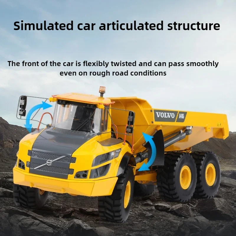 RTR E017-001 RC 1/16 Electric Cylinder Version Full Alloy Articulated Truck Model Vehicle Articulated Truck Model Adult Toys 2