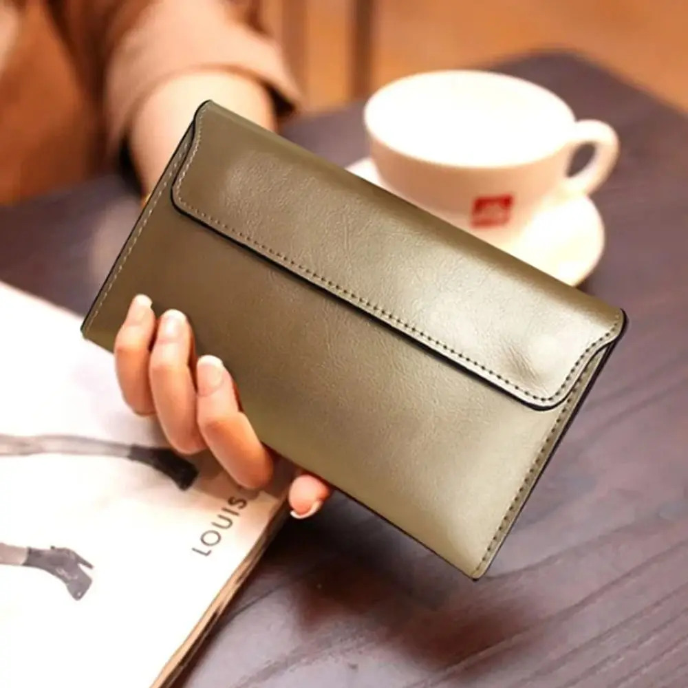 Elegant Slim Leather Women's Wallet – Large Capacity Coin Purse & Portable Clutch
