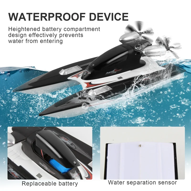 FY616 RC Boat 2.4Ghz 35Km/H High Speed RC Racing Boat Velocity Remote Control Boat Toy For Kids And Adults 6