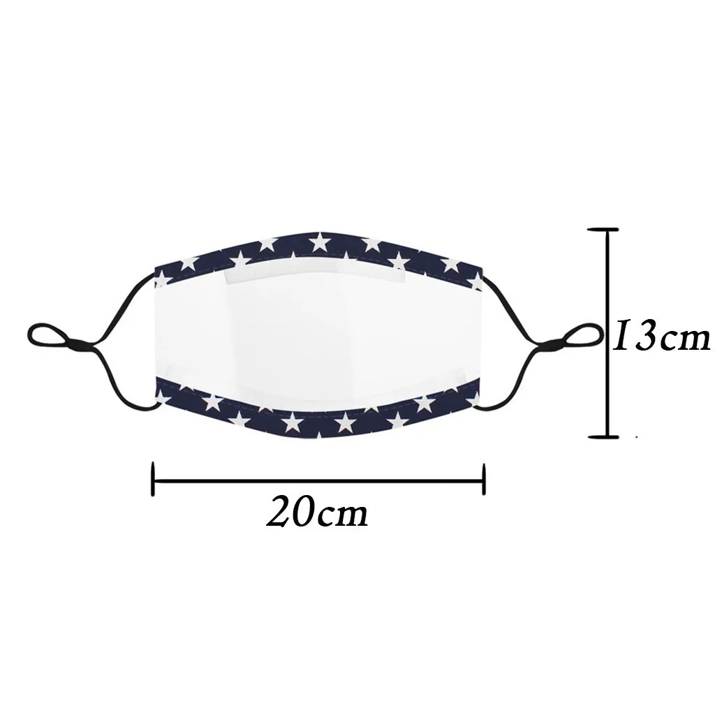 Prints Mask Clear Window Visible Expression Face Cover For Deaf Mute People Outdoor Dust-Proof Face Protective Mask