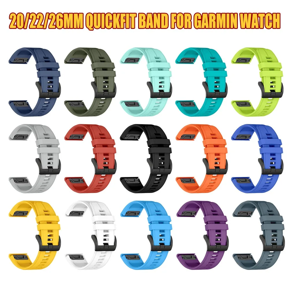 Durable Outdoor Silicone Band - Quickfit 26mm/22mm/20mm Strap