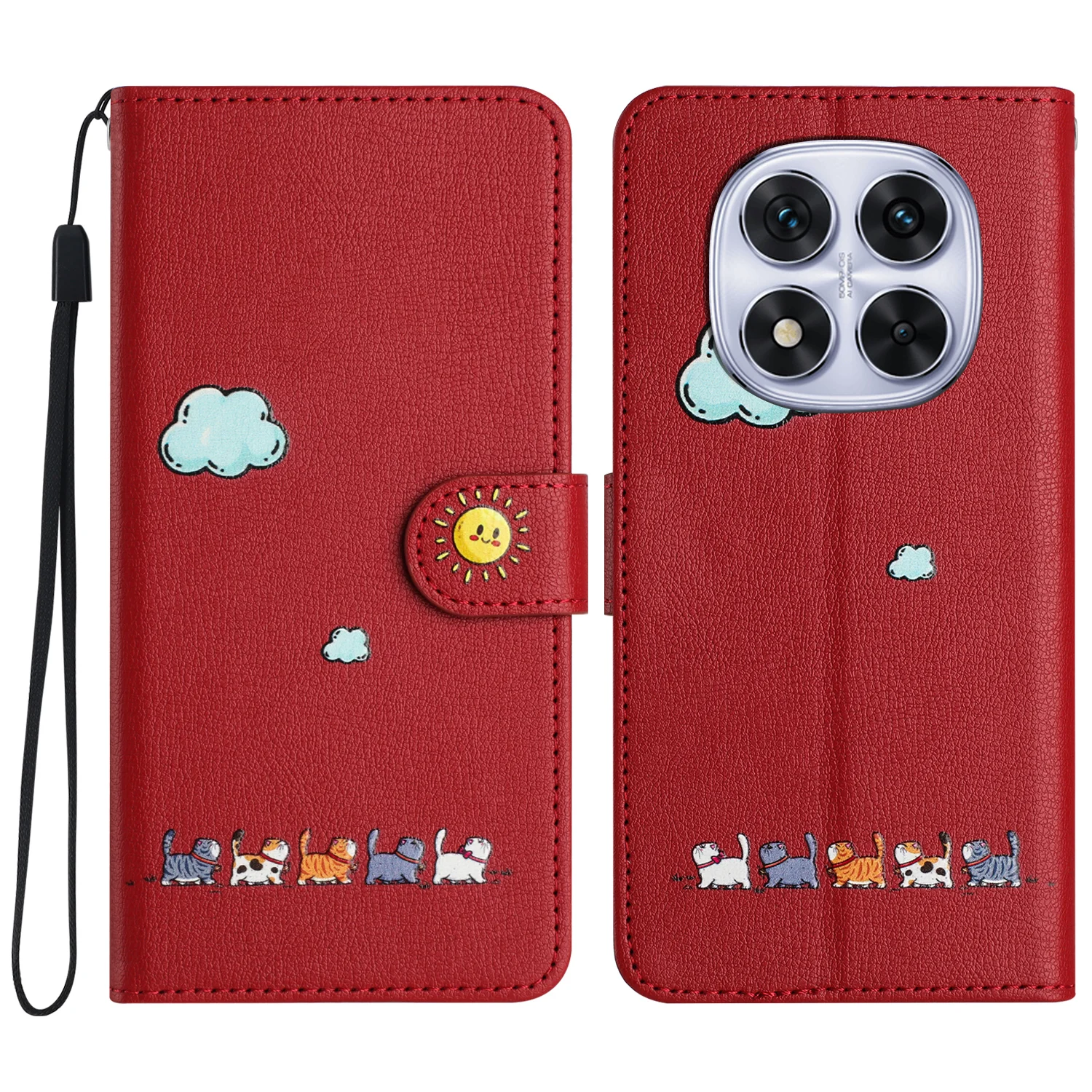 Elegant Leather Flip Wallet Case with Kickstand and Card Holder