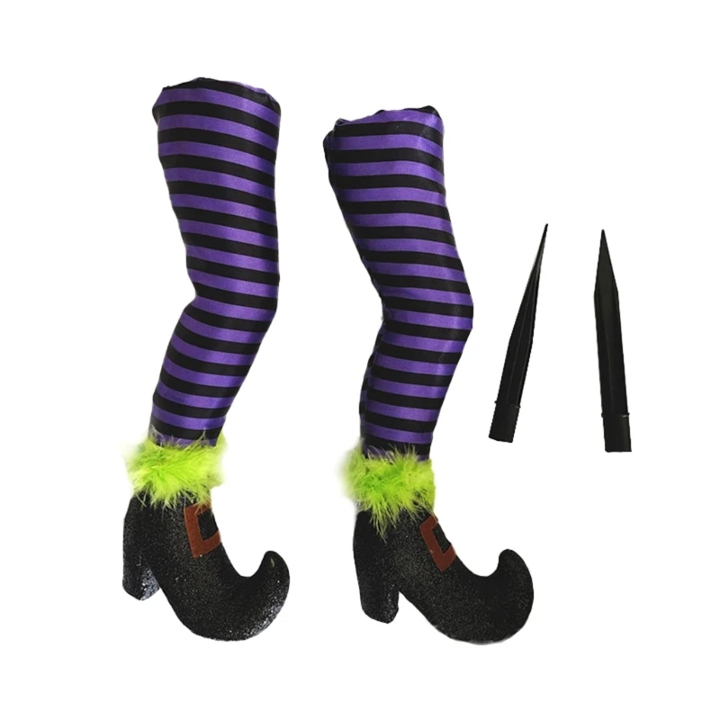 

Halloween Witch Leg Party Decoration with Sparkling Lights Perfect for Parties