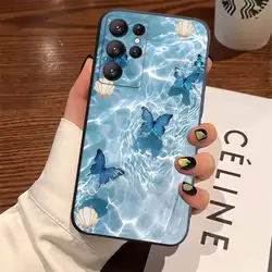 Blue Butterfly Ocean Waves TPU Soft Phone Case Cover - Samsung S30ULTRA 5G (Z1)