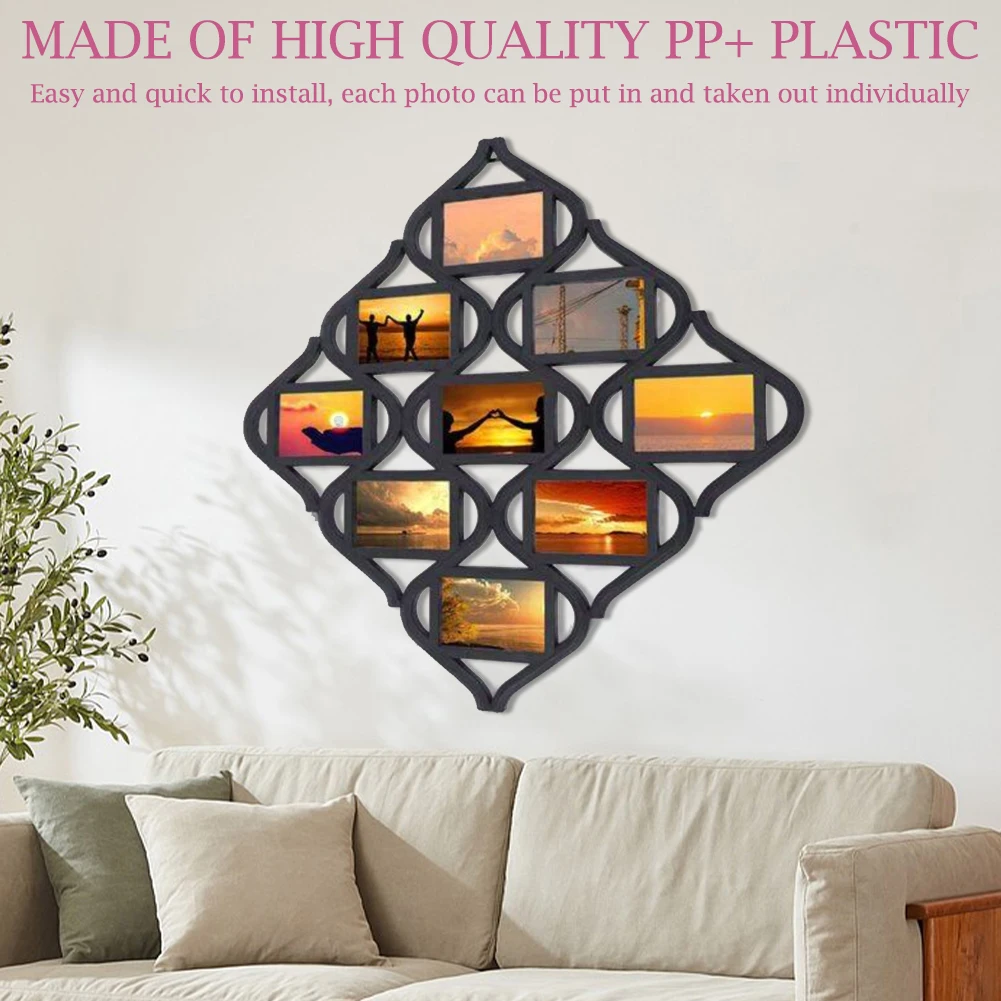 4x6In Wall Hanging Picture Frame Reusable Creative Photo Frame Multi-Frame Collage for for Wall Decoration and Photo Display