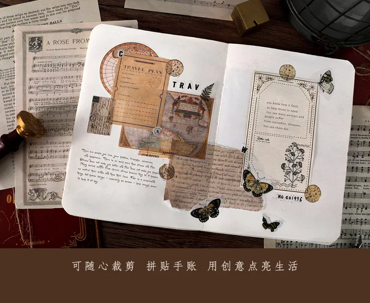 Jianqi 10 teile/paket Vintage Seite Serie Material Papier Scrap booking kreative stationäre liefert Junk Journal DIY Deko-Papier – Detail 9