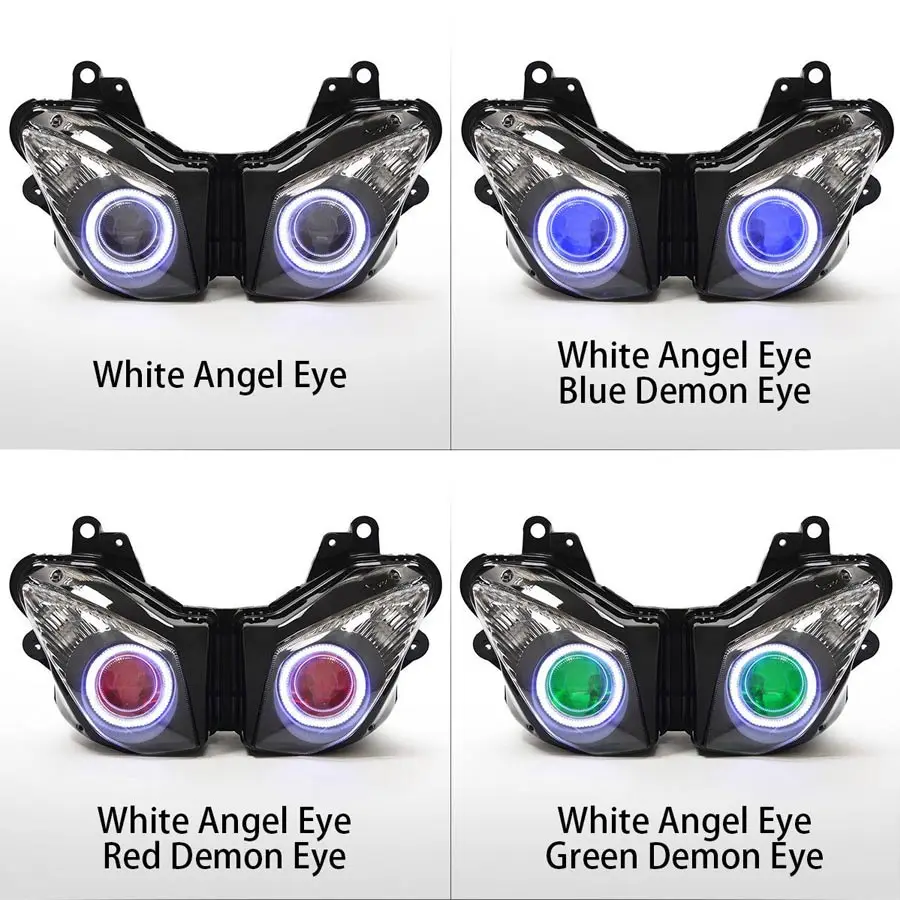 

Motorcycle LED Headlamp Angel Eyes HID Bi-Xenon Head Light Lamp For Kawasaki Ninja ZX6R 2009-2012 Projector Headlight Assemby