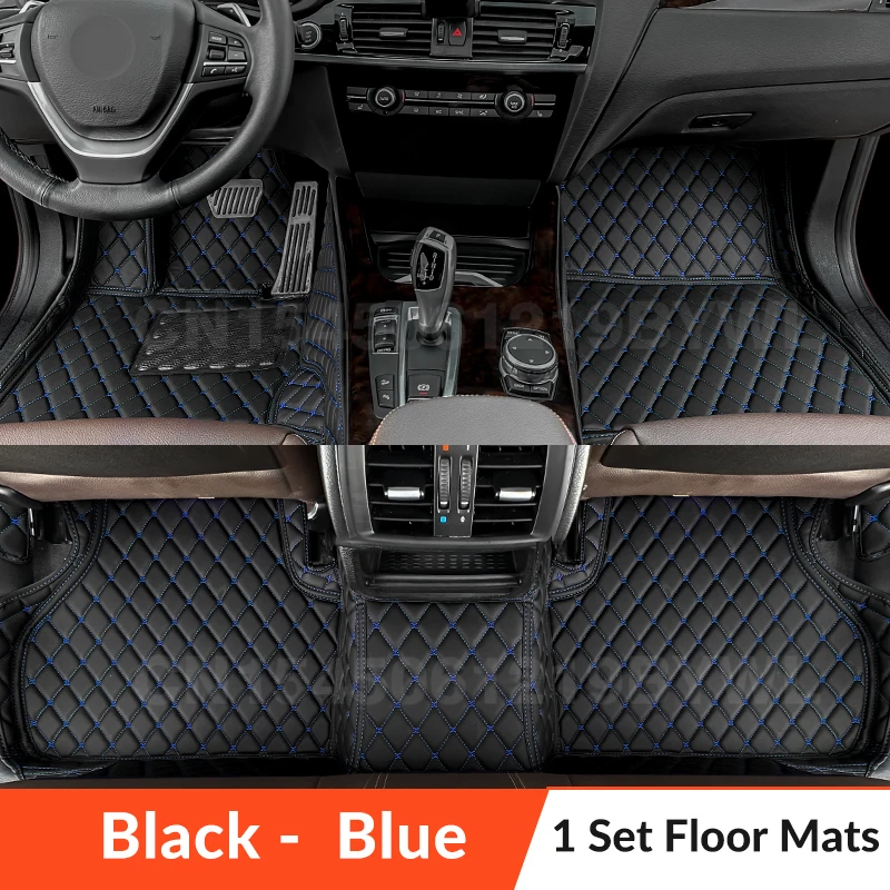 Playmobil Bmw Alfombrillas De Goma TPE OMAC Para BMW X3 E83 (2003-2010) - Set De 4 Piezas Negras, Antideslizantes Alfombrillas Lavables Impermeables