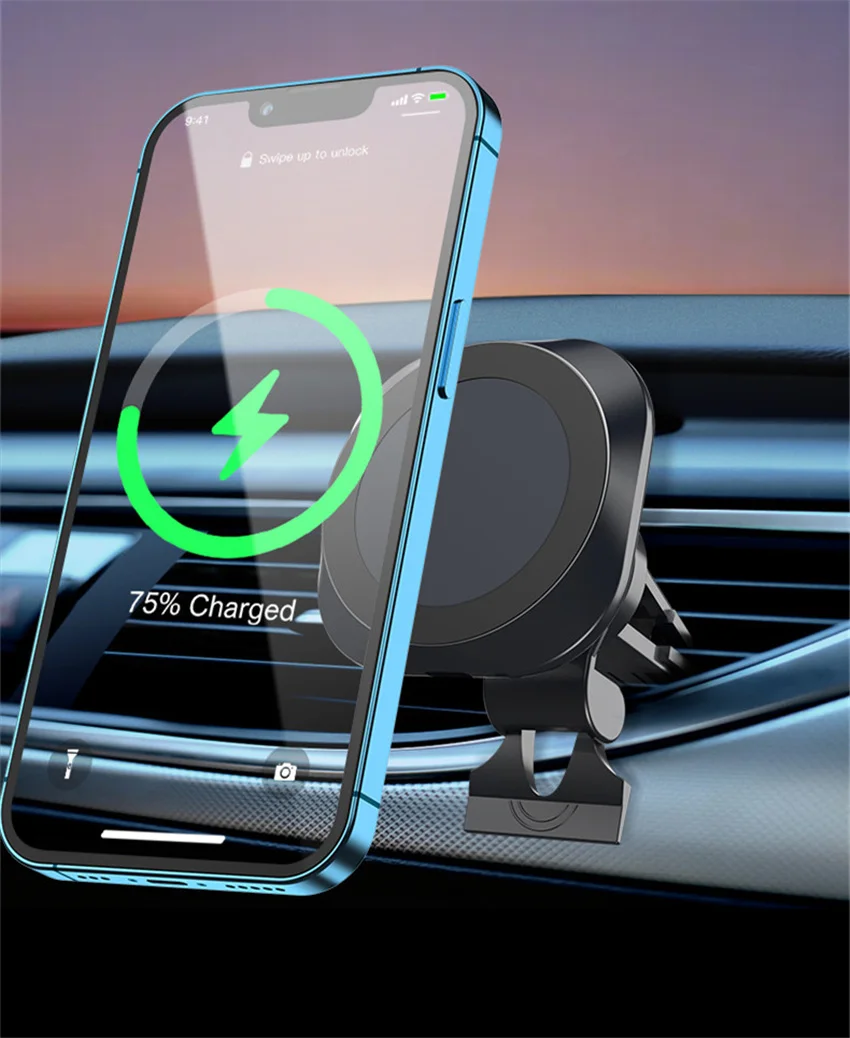 30W Magnetic Car Wireless Charger Air Vent Phone Holder Stand For Macsafe iPhone 13 12 Mini Max Pro Qi Fast Car Charging Station magsafe charger amazon