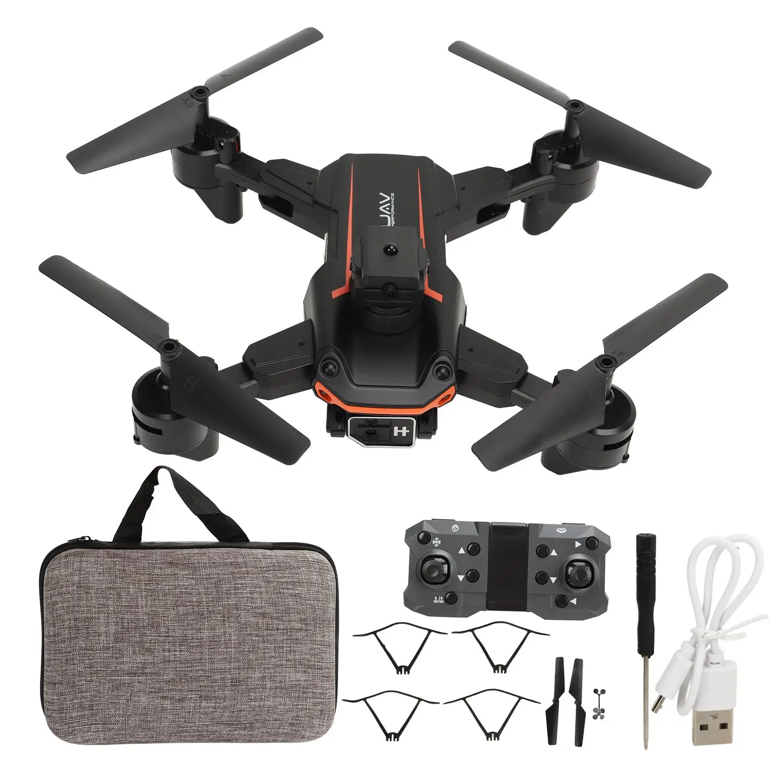 Collapsible RC Quadcopter Drone with Dual Cameras, Obstacle Avoidance, Optical Flow, and Stunt Roll for Aerial for photography