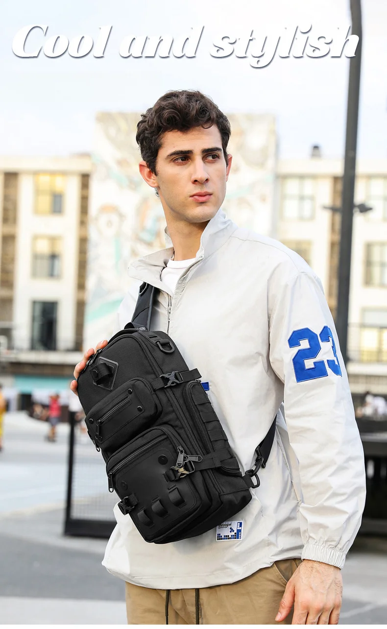Taktesch Broschtbeutel, Outdoor Männer Crossbody-Beutel, Männer Héichkapazitéit Sportbeutel, Single-Schëller Crossbody-Beutel_voghion.com