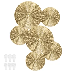Nordic Light Luxury Golden Iron Disc Wall Art Decor (Set 4)