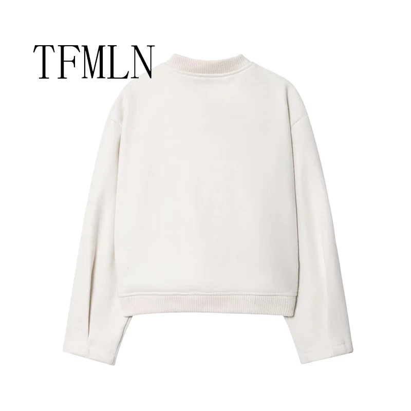 TFMLN Autumn Women Fashion Pilot Jacket 2025 New Style Gold Button Long Sleeve Coat Soft Bomber Jacket Coat