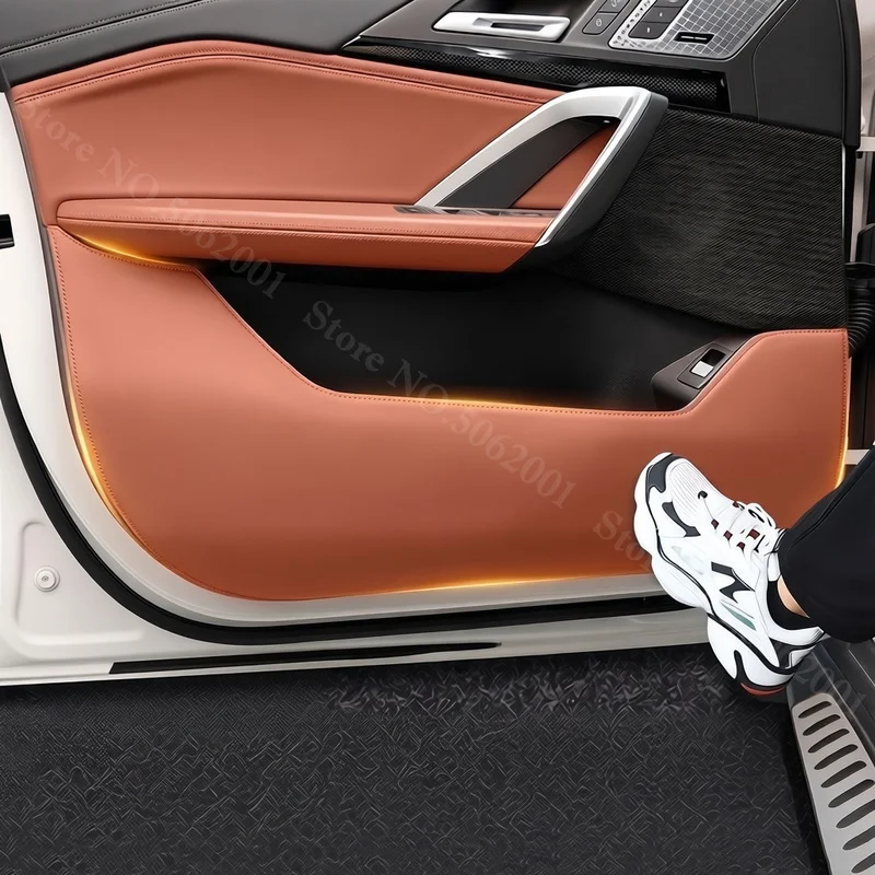 BMW IX1 X1 U11 U12 2023 2024 2025 2026 가죽 도어 B-필러 트림 안티킥 매트 오염 방지 보호 패드 자동차 액세서리