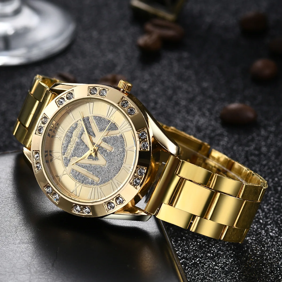 TVK-Relógio de Cristal Diamante Feminino, Relógio de Aço Inoxidável, Relógio de Ouro, Marca de Luxo, Lazer, 2023