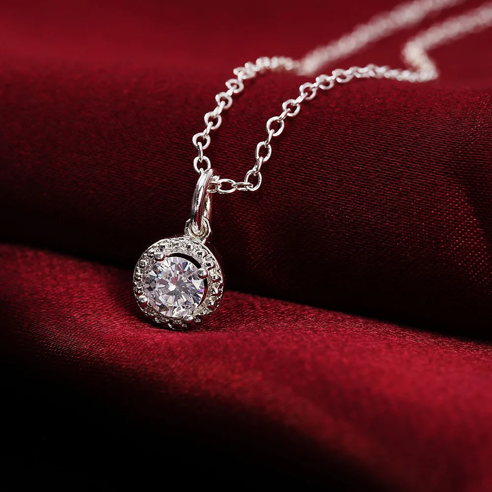 Hot trend 925 sterling Silver crystal pendant necklace earring ring for women Fashion Party wedding accessories Gift Jewelry set 3 Hot trend 925 sterling Silver crystal pendant necklace earring ring for women Fashion Party wedding accessories Gift Jewelry set 3