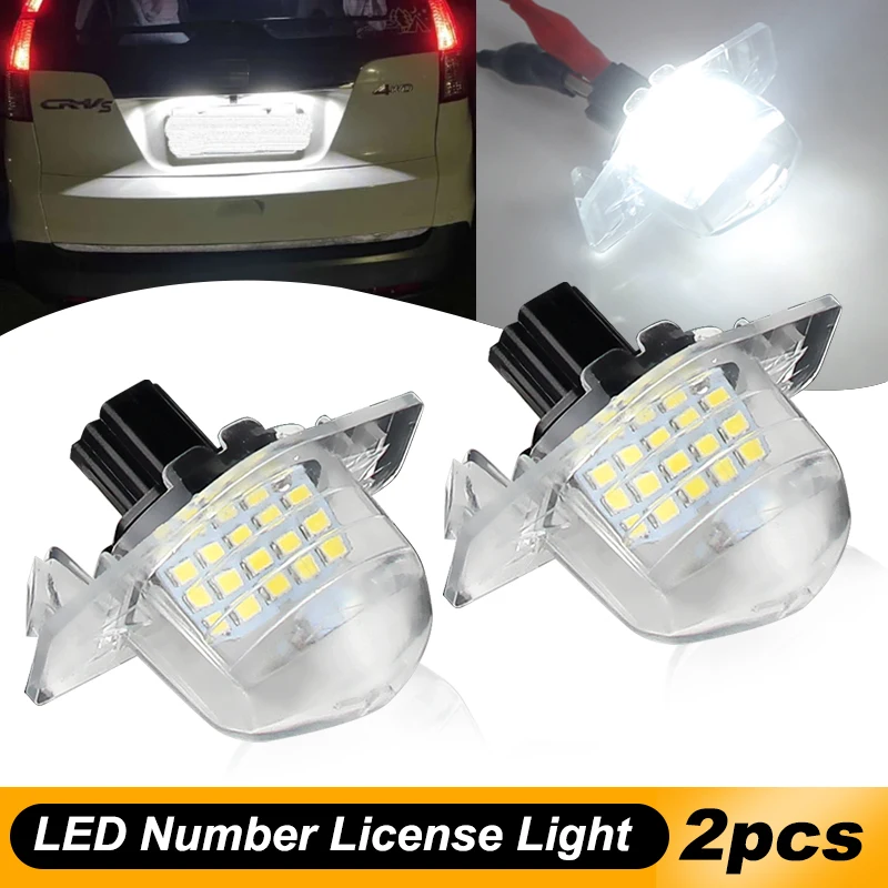 2pcs LED License Plate Lights Assembly for Honda Crv Fit Odyssey