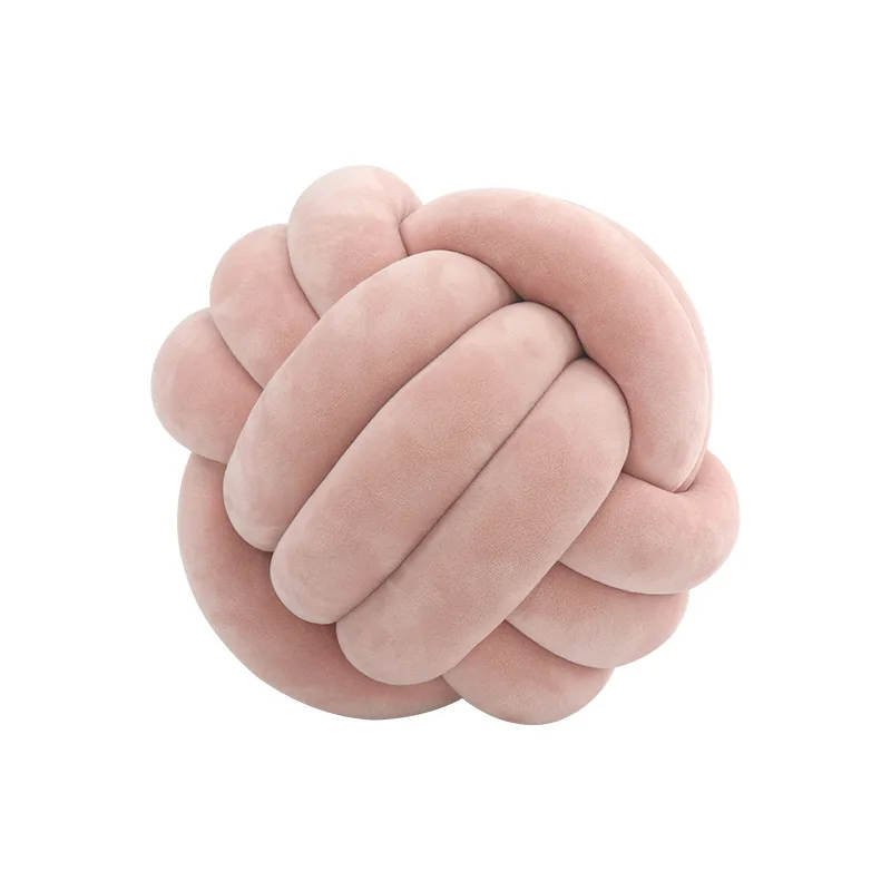 

Nordic Style Plush Braid Knot Throw Pillow Ball Kids Room Decoration Handmade Woven Throw Pillow Solid Color 20cm Living Room