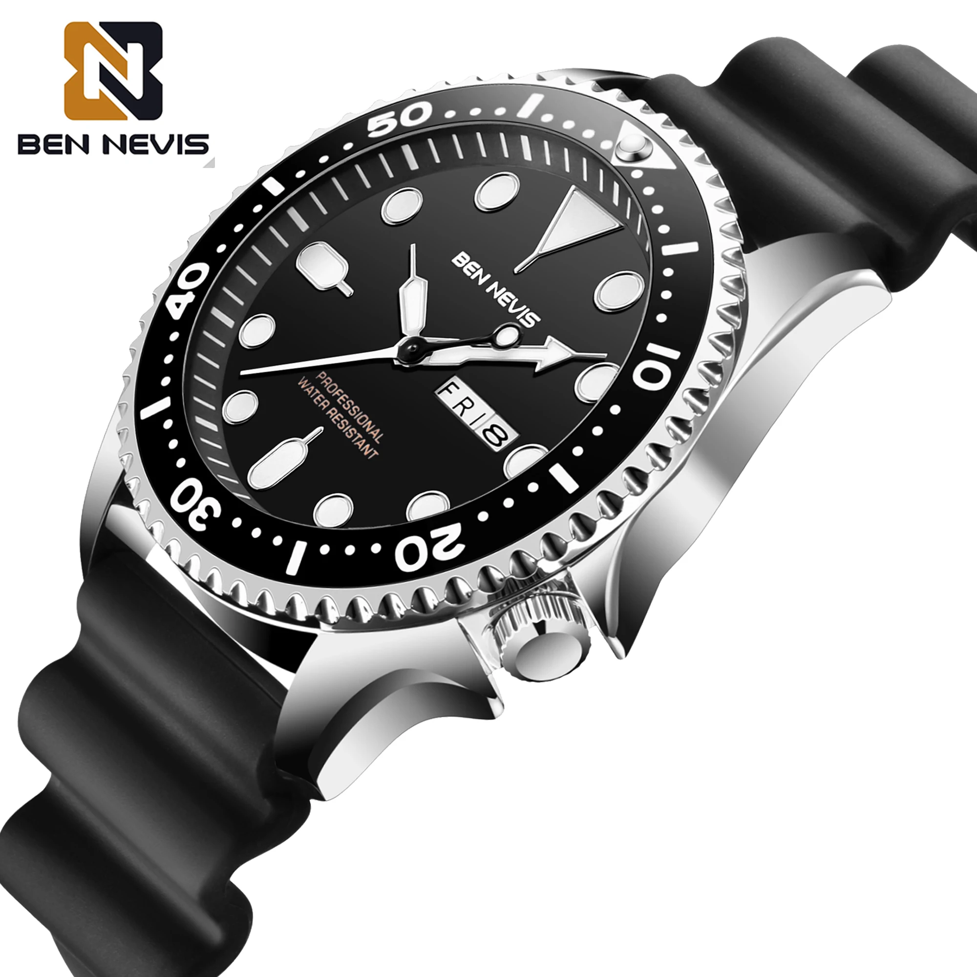 BenNevis Luxury Fashion Business Sports Waterproof Dual Calendar Clock Watches Male Quartz Wristwatch Watch for Men часы мужские