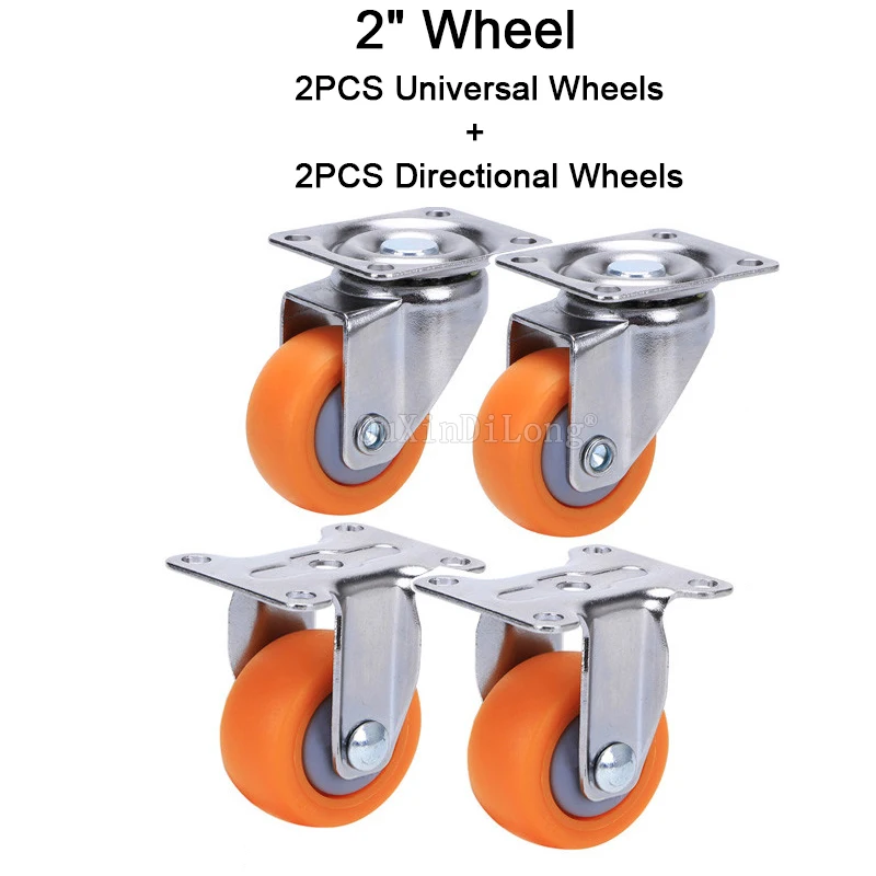

4PCS 2'' Universal Wheels Directional Wheels Wear-resistant Nylon Mute Furniture Casters Wheels w Brake/No Brake Load 120KG/4PCS