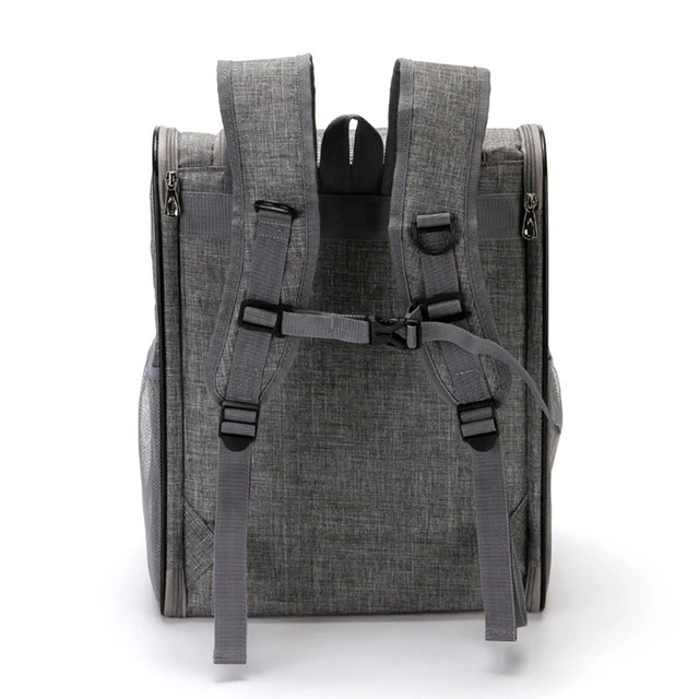 Ventilation Large Capacity Dog Cat Carrier Backpack Adjustable Strap Pet Carrying Bag Foldable Cat Backpack for Outdoor Travel 3