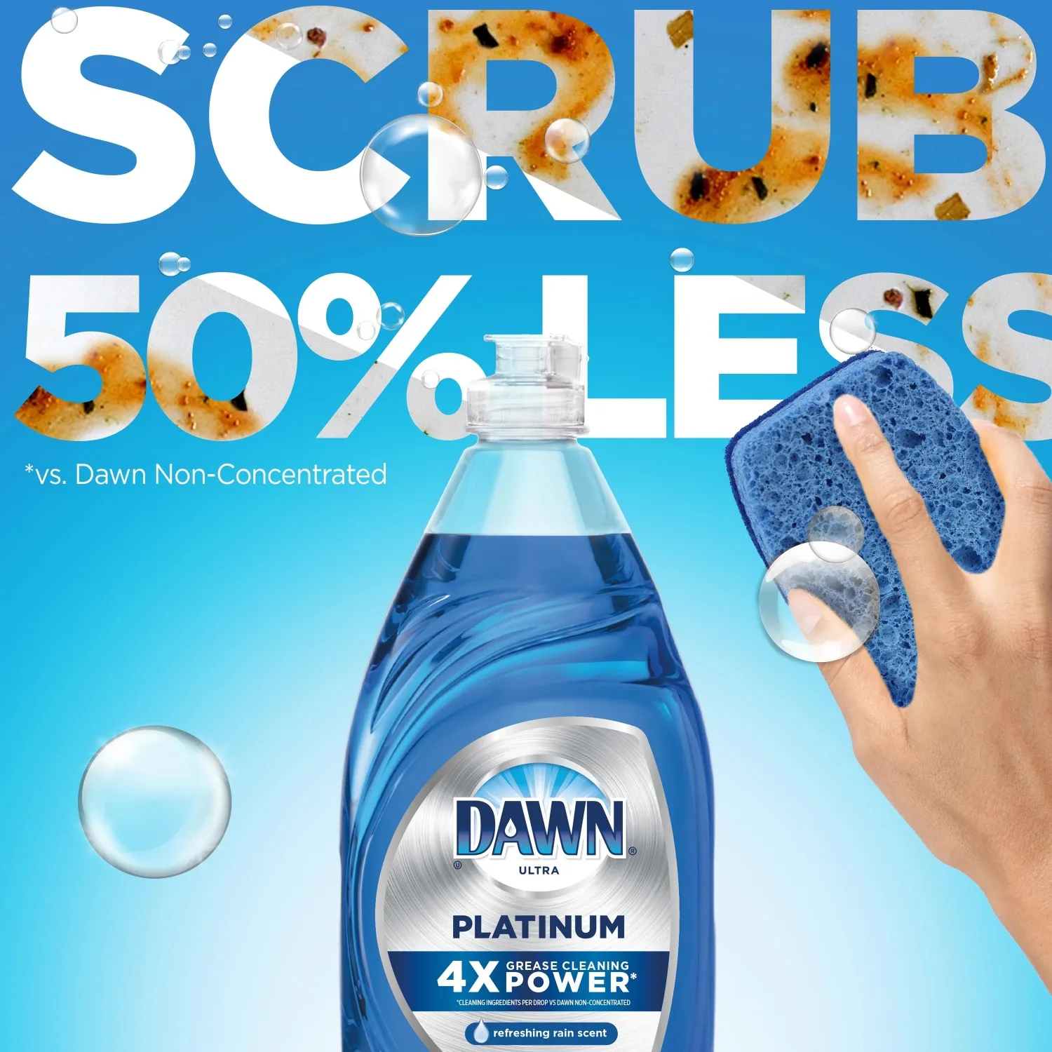 Dawn Platinum Dishwashing Liquid Dish Soap, Refreshing Rain Scent, 54.9 fl oz, Pack of 2