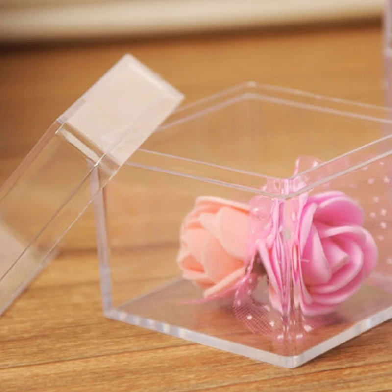 12 peças caixa de doces transparente pulseira