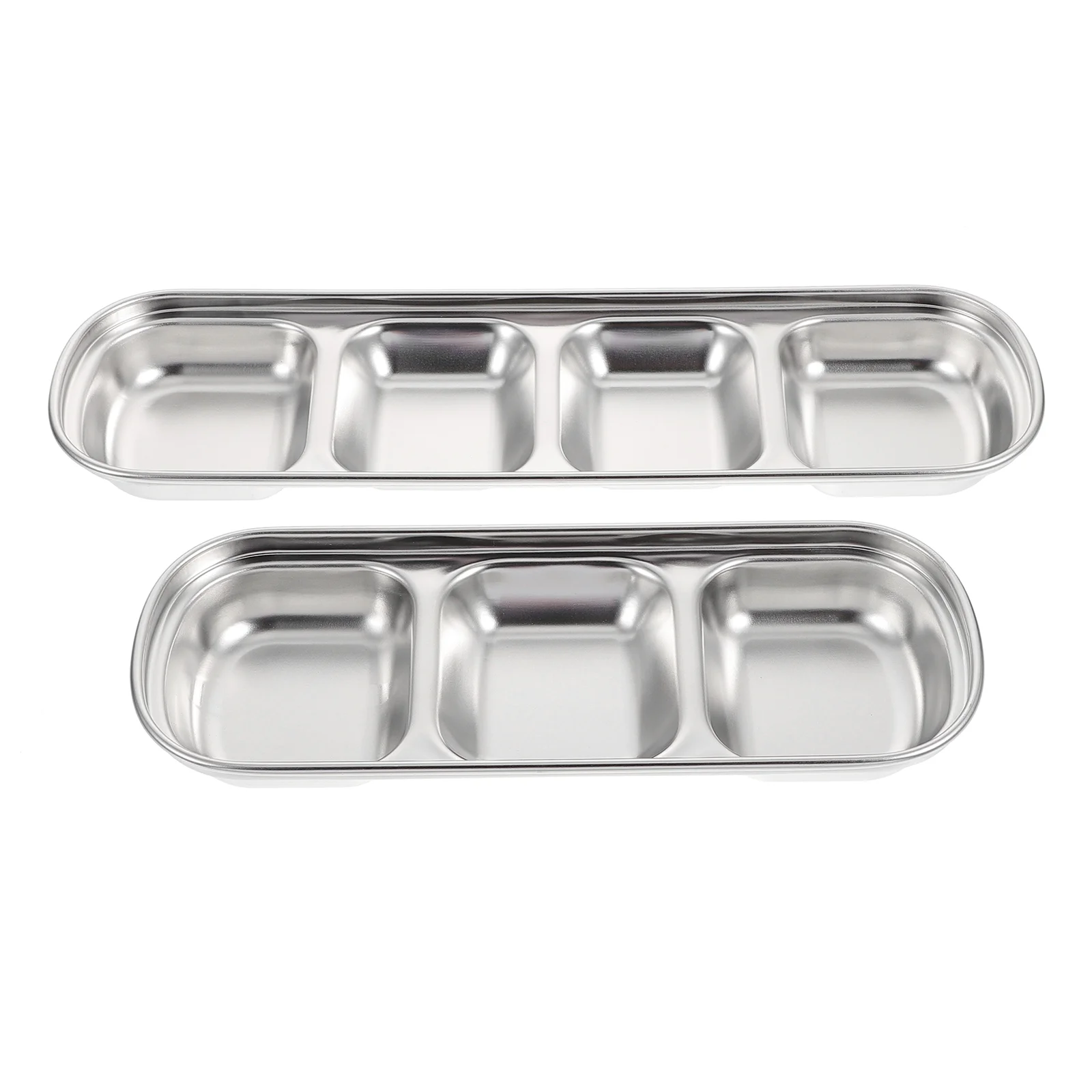 

2 Pcs Stainless Steel Plate Hamster Fodder Tray Pet Feeding Supply Hedgehog Multi-grid