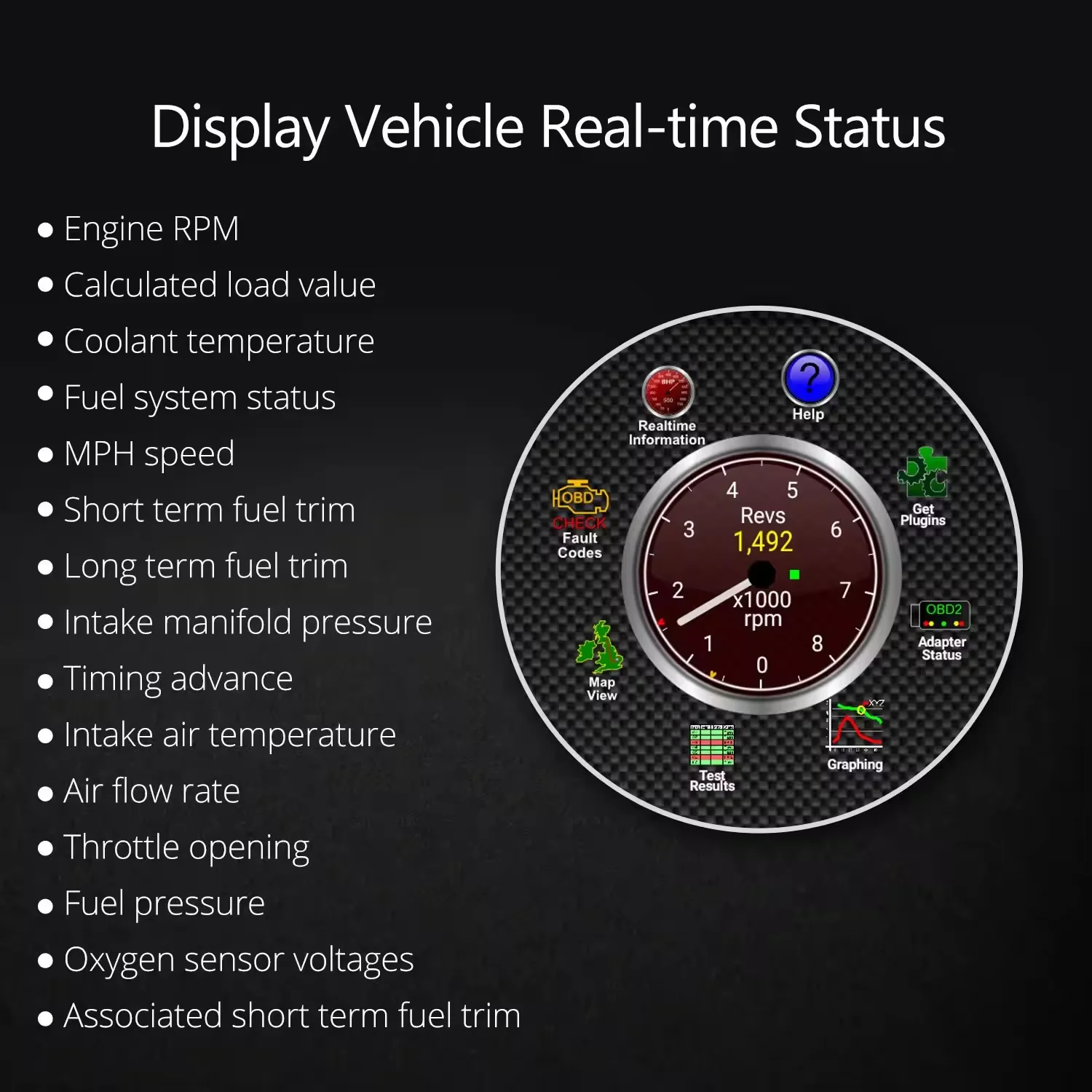 Wireless OBD2 Scanner Adapter and Diagnostic Tool for Check Engine Light Reset