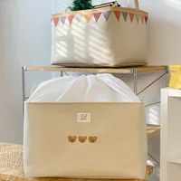 Thickened Fabric Can Be Tied Quilt Clothes Storage Basket Moving Quilt Dust Bag Dormitory Household Large Storage Bucket 1