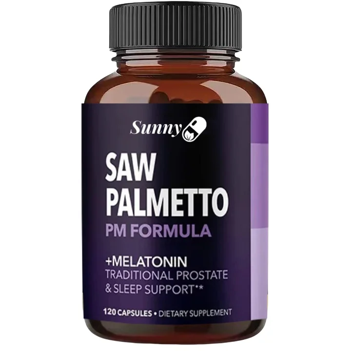 Nighttime Saw Palmetto Extract + Melatonin Supplement for Prostate Health and Reduce Bathroom Trips-Healthy Sleep, Non-GMO
