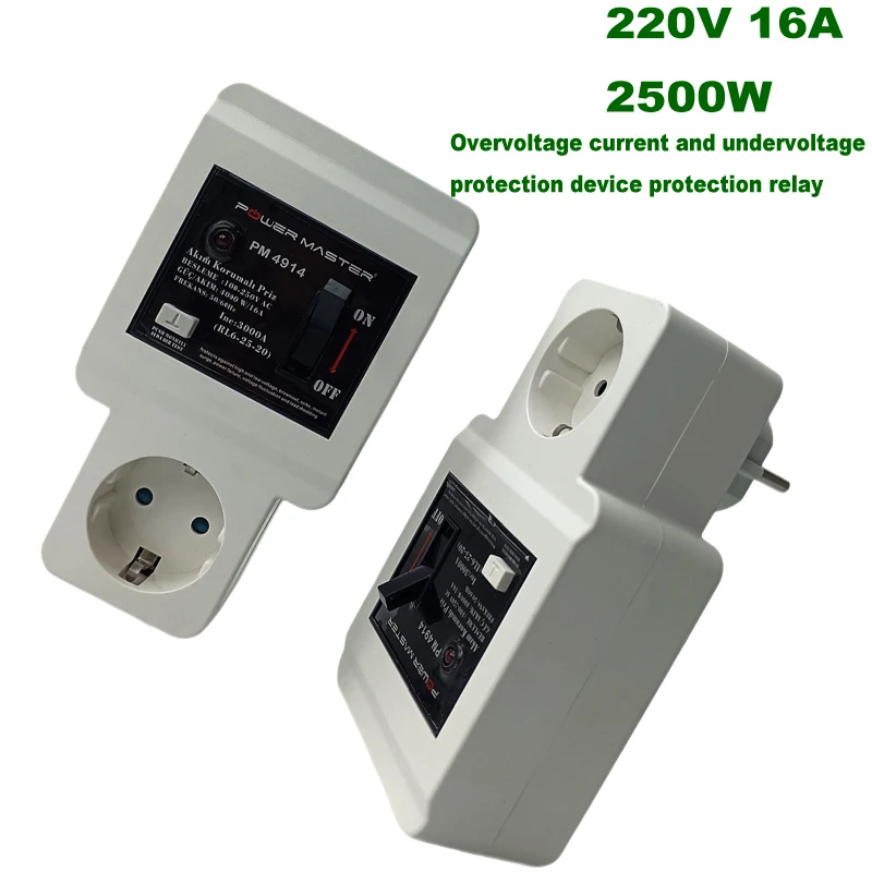 Eu Sopra Sotto Tensione Relè Limitatore Di Sovratensione Sopra Protezione Corrente 220V 2500W Breaker Protezione Da Perdite Di Corrente Corta