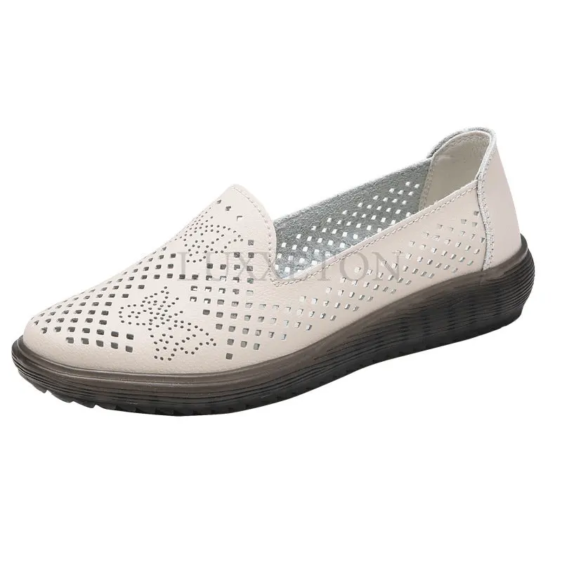 

Женские Повседневные Дышащие туфли с перфорацией, на плоской подошве, уличные нескользящие легкие лоферы, 2023