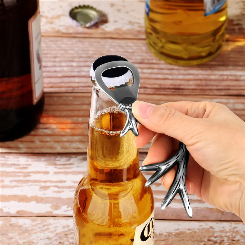 Kreatives Hochzeits-Barset: Flaschenöffner in Elchform aus Metall für Bier und Getränke, Werkzeug für Party, Club, Küche, Korkenzieher-Gadget – Detail 3