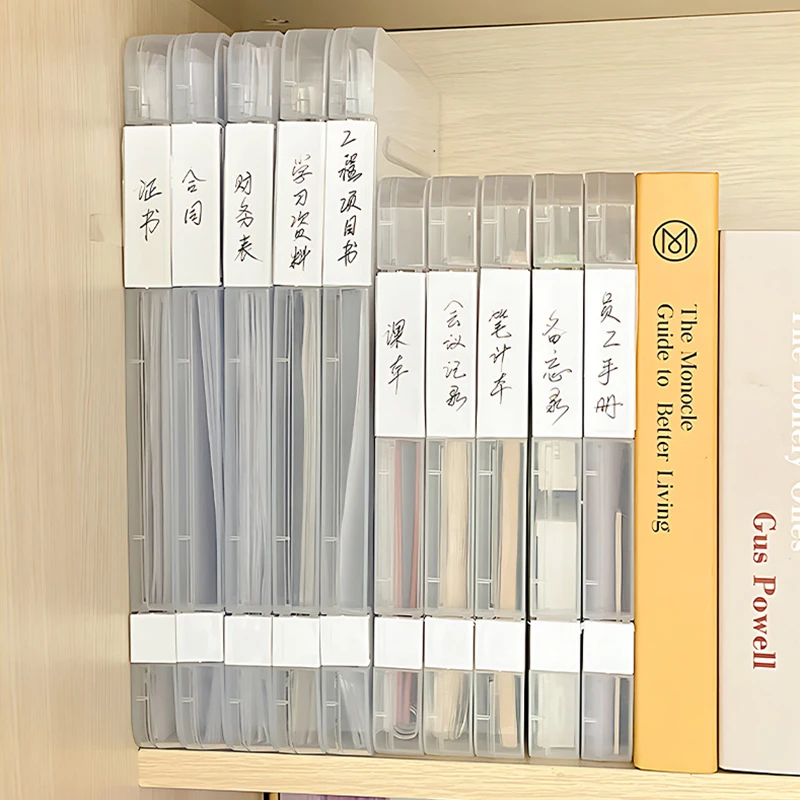 투명 더블 클립 아카이브 데이터 박스, 방수 방진 문서, 휴대용 보관함, A4 데스크탑 파일 정리함, 1PC