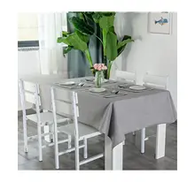 

Cotton Linen Tablecloths, Waterproof Table Covers Simple Solid Colors Light Gray Dining Table Coffee Table Deco