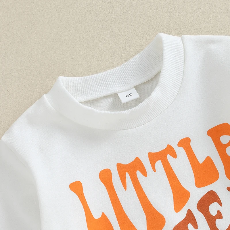 

Big Sister Little Sister Matching Outfits Toddler Girl Letters Print Sweatshirt with Elastic Waist Flare Pants Set