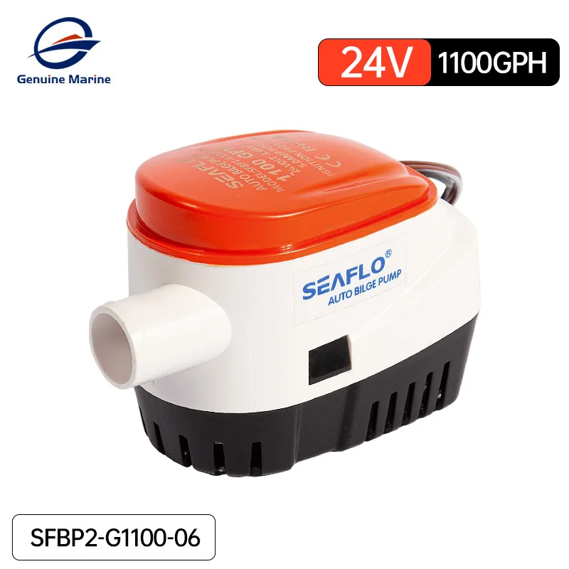 Marine 1100GPH Automatic Boat Bilge Pump 24V DC Auto Submersible With Float Switch Electric Water Pump Small Water Exhaust Pump 3 way bilge pump rocker switch alarm panel auto off man ip66 for marine boat 015 02