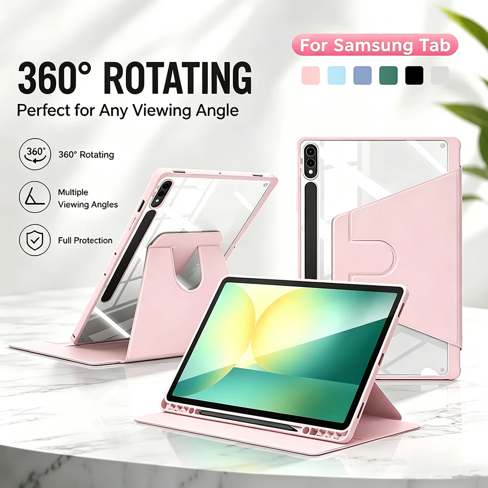 Universal 360° Rotation Tablet Case with Enhanced Protection and Versatile Viewing Angles