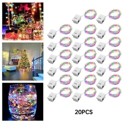 20 Pack Battery - Powered Silver Copper String Lights - 20 LED Fairy Lights for Weddings, Parties, and Christmas Decor (RGB)