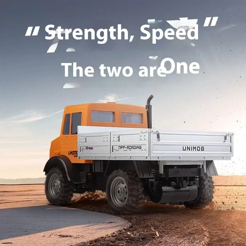 Unimog 오프로드 트럭, 하이/로우 기어 변속기 및 등반 능력, 리모컨 트럭, 1:16 체중계, 4wd