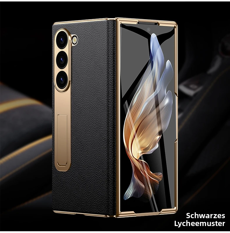 Leder-Flip-Hülle für Samsung Galaxy Z Fold 7 6 5 4 3 8 Fold8 Ultra Fold7 mit magnetischem Scharnierständer und Spiegelfolie – Detail 17