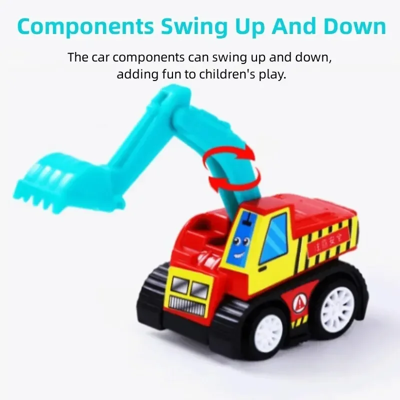 Pull Back Car Toy Set Mini Inertial Engineering Vehicles for Kids Cartoon Style Play Vehicles 6Pcs car toys