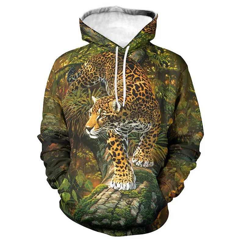 thumbnail image 1 of Sudaderas con capucha con estampado de leopardo y animales para hombre, sudaderas de moda, sudaderas de diseñador, ropa de calle de gran tamaño, abrigos para hombre, 1 of 4
