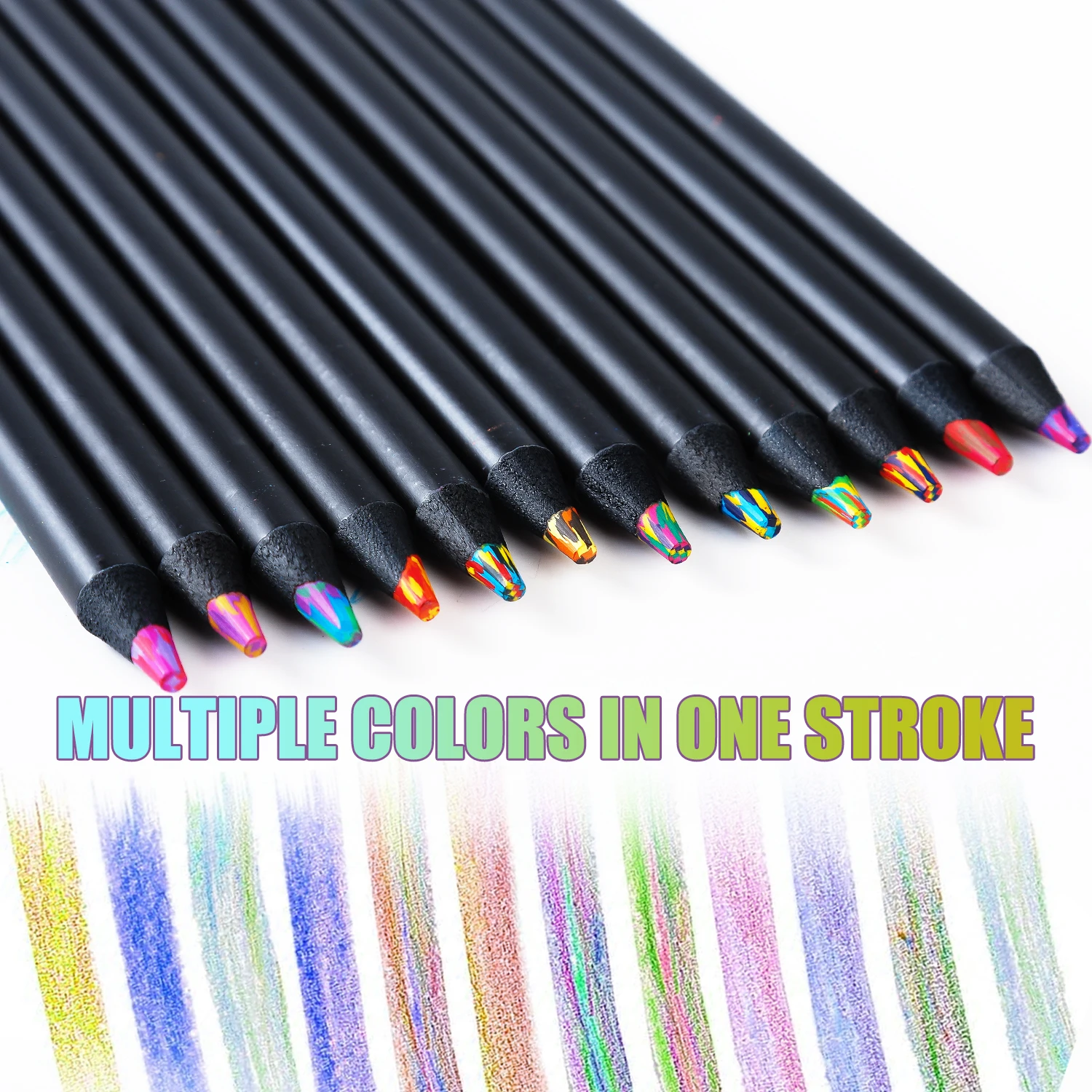 Matita arcobaleno da 8 pezzi, matite colorate in legno matite arcobaleno  grandi per bambini matite multicolori per disegnare schizzi da colorare -  AliExpress