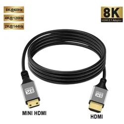 Ultra High - Speed 8K Mini HDMI to HDMI Cable with eARC and HDR10 Support - 3m (8K Mini HD - HDMI)