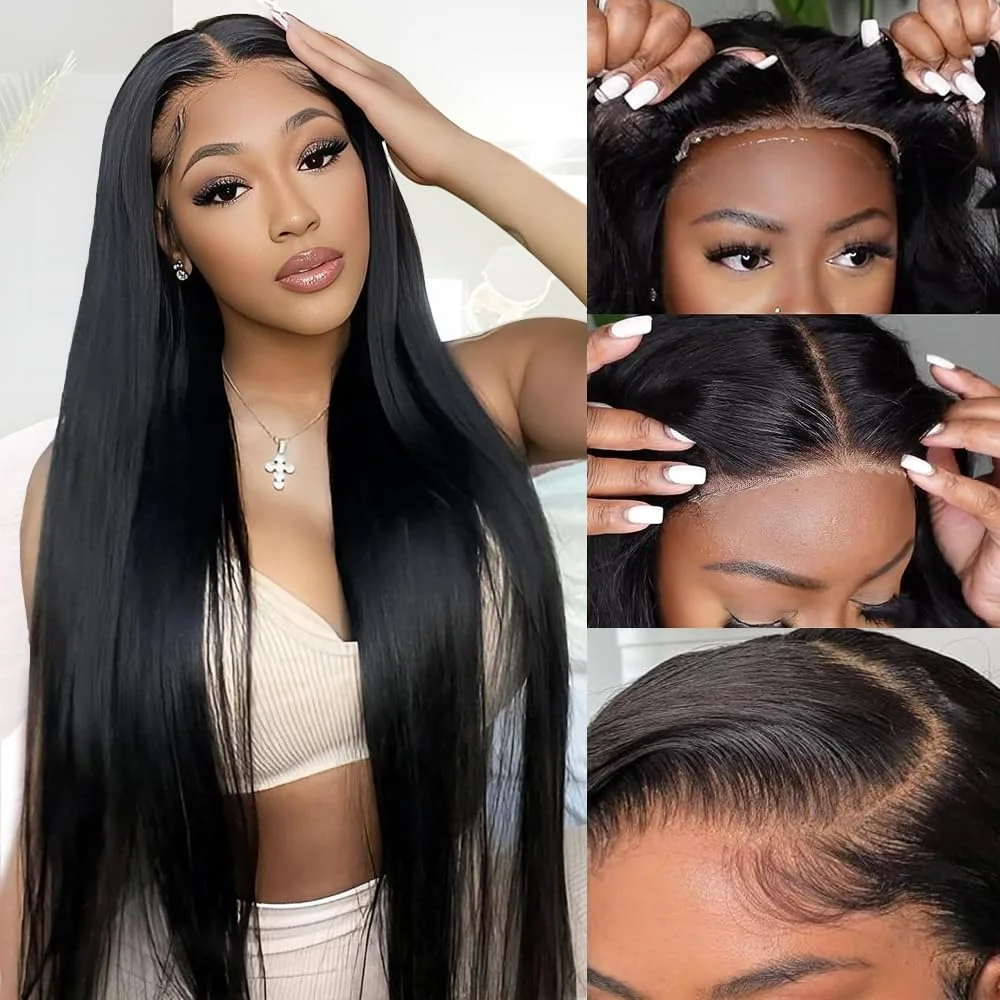 

36 Inch Wear And Go Glueless Wig Human Hair Pre Plucked 13x4 13x6 HD Straight Lace Front Wig Human Hair For Women With Baby Hair